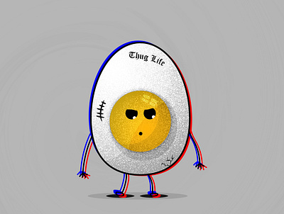 Thug life Egg angry egg egg egg joke flat graphic illustration illustrator scar thug life tough egg