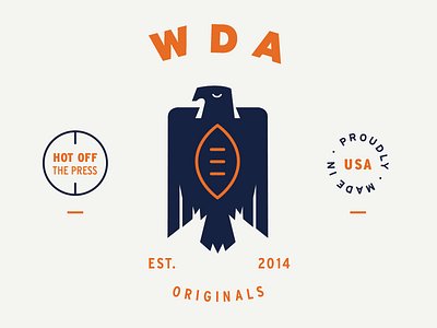 WDA Logo auburn eagle football interstate typography vintage