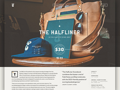 Product Page baseball brothers product page sports typography web webpage website