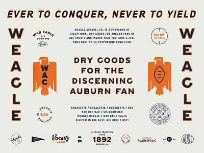 Weagle Weagle WDE auburn football sports typography