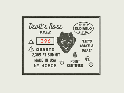Devil's Nose badge devil typography