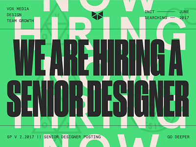 We are hiring a Senior Designer hiring vox media
