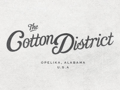 Cotton District logo script sweet sans