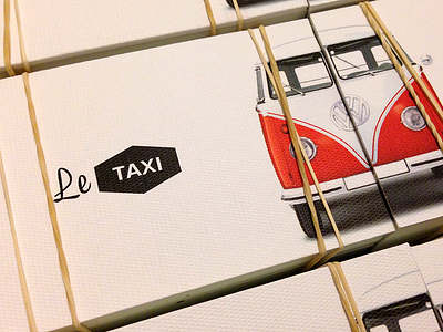 Le Taxi business card fine paper vintage volkswagen