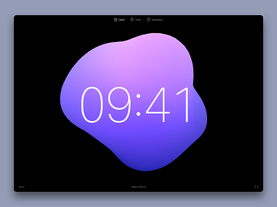 Clock app background black blue clock gradient icons menu navigation pink stopwatch timer typography ui violet web white