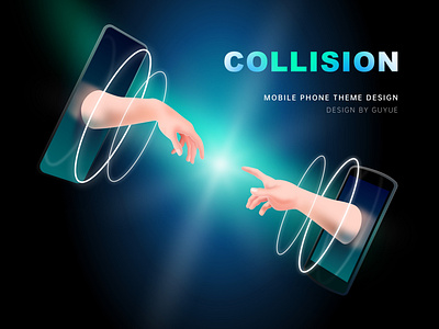 Collision design illustration multicolor poster design ui