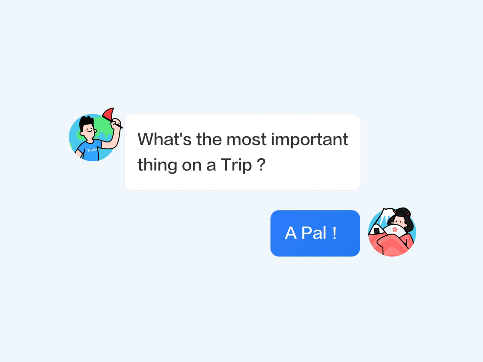 TripPal design emoji illustration instant messaging logo