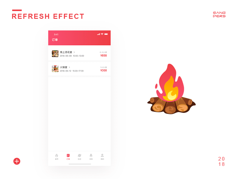 Refresh effect app interactive