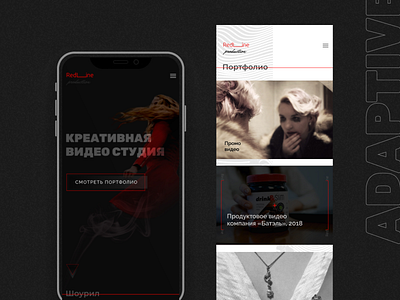 Creative video studio landing page adaptive design black and white creative agency design landing landing page mobile portfolio studio ui