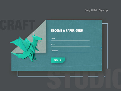 Daily UI 001 / Sign Up craft dailui daily challange dailyui dailyui 001 paper sign up visual design
