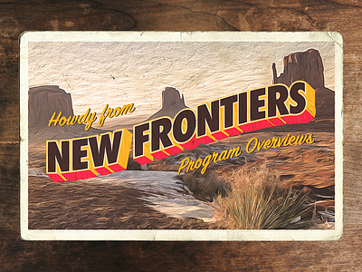 New Frontiers canyon divider slide oil paint postcard