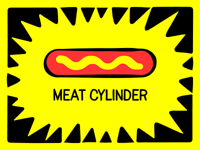 Meat Cylinder art band cover art hot dog mustard