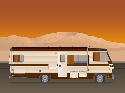 Allegro 1987 camping motor home orange sand dunes
