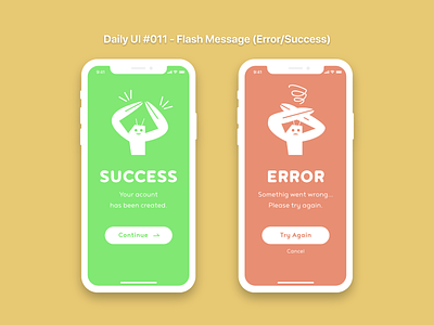 Daily UI #011 - Flash Message (Error/Success) app dailyui dailyui011 design flash message ui uidesign userinterface