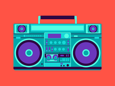 I Can't Live Without My Radio boombox illustrator vector