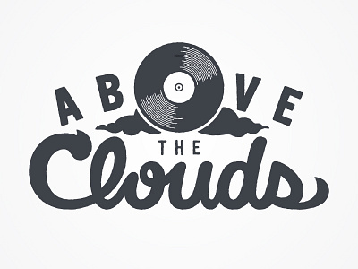 Above The Clouds hand lettering logo vector