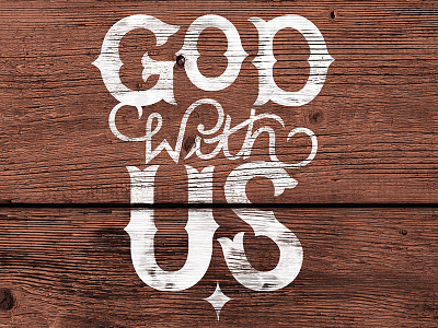 God With Us 2015 christmas hand lettering texture vector vintage