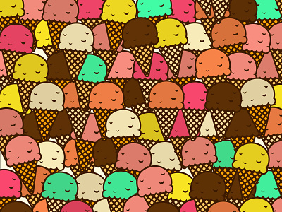 Even More Ice Cream!!! generative art hype illustrator processing vector