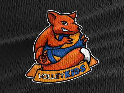 Volleykids logo design design emblem fox logo sport volleyball volleykids