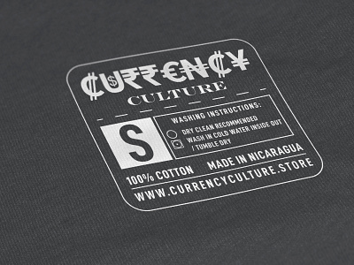 Currency Culture Shirt Tag Design