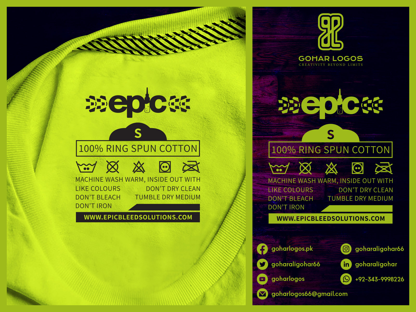 Epic Shirt Tag Design Presentation by Gohar Ali Gohar on Dribbble