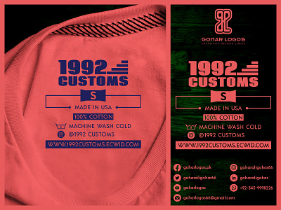 1992 Customs Tag Design brand identity branding graphic design hangtag identity label logo necktag tag