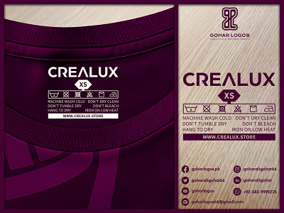 Crealux Tag Design branding graphic design hangtag logo logodesign necktag shirttag
