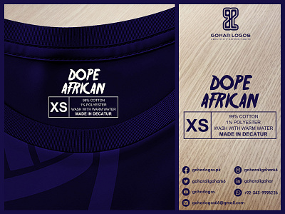 Dope African Tag Design brand identity branding clothingtag goharlogos hangtag logo logodesign necktag