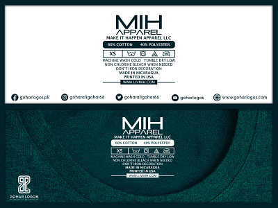 MIH Apparel Tag Design branding graphic design identity illustrator label logo logodesign tag