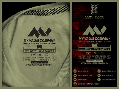 My Value Company Shirt Tag Design graphic design hangtag tag