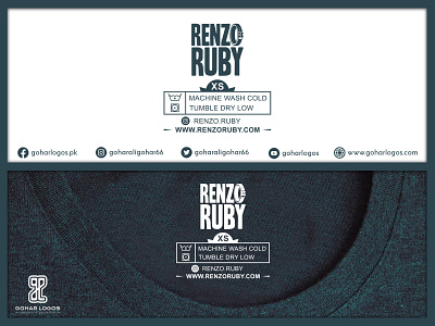 Renzo Ruby Shirt Neck Tag Design branding graphic design labels logo tag