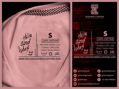 Hello Good Vibes Shirt Tag/Label clothing clothing tags hangtag hoodietags label necktag shirts shirttag stickers tag tshirt