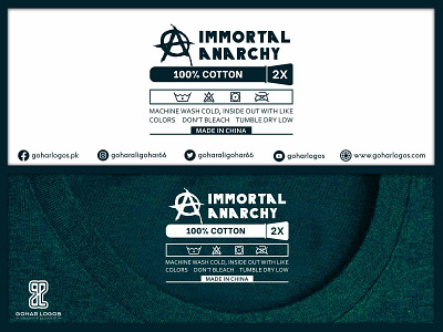 immortal Anarchy Neck Tag/Label shirttag tag