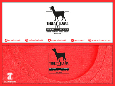 Threat Llama Neck Tag/Label brand identity branding graphic design logo logodesign