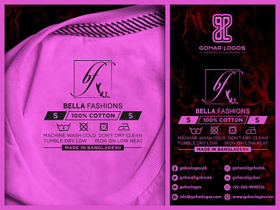 Bella Fashions Neck Tag/Label branding graphic design identity logo