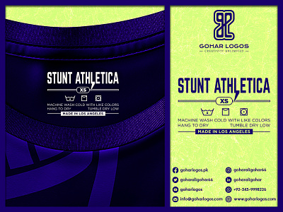 Stunt Athletica Custom Shirt Tag branding clothing tags custom clothing tags graphic design hangtags logo tags