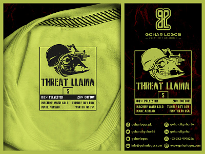 Threat Llama | Custom Neck Label | Custom Clothing Tag