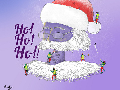 Ho ho ho alf art christmas comics draw illustraion ink photoshop santa snow wacom