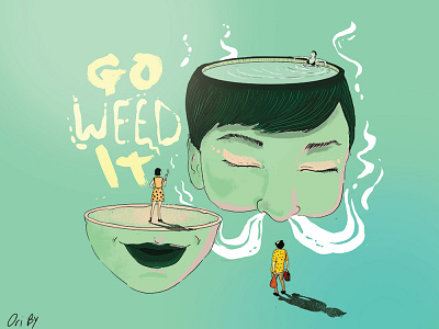 Go weed it art color comics design draw illustration ink photoshop smoke wacom