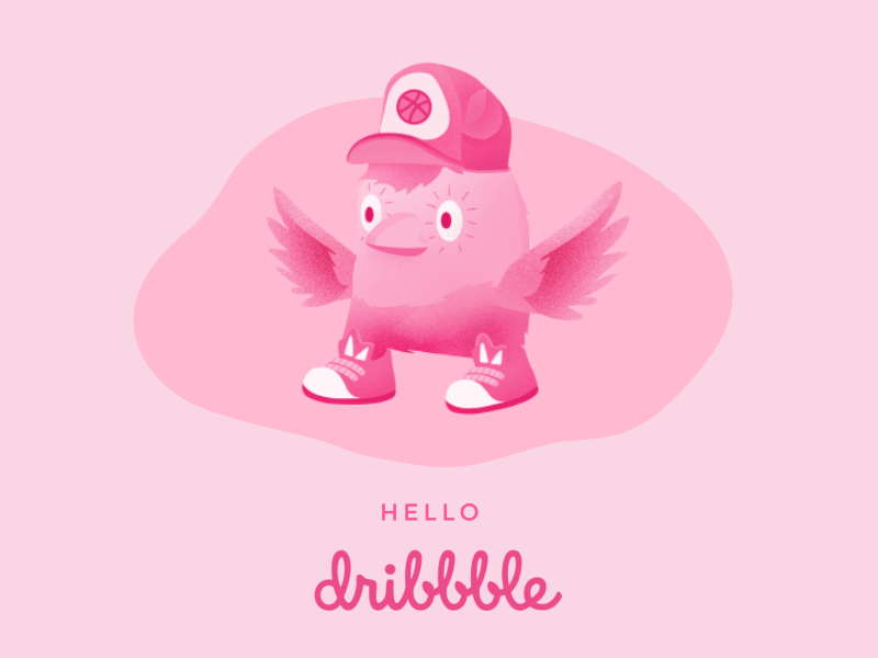 Hello Dribbble ! animation bird cute dribbble fly hello sport
