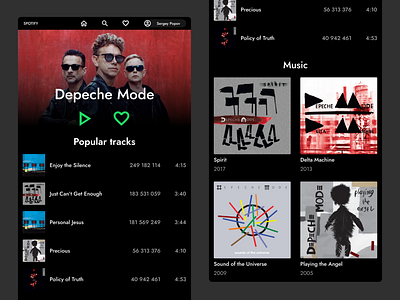 Spotify mobile design