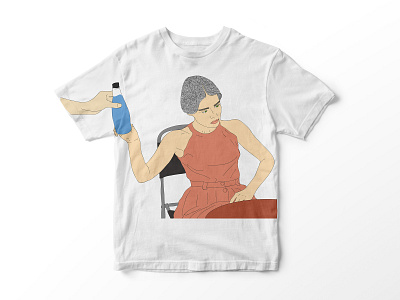 print girl illustration print t shirt water