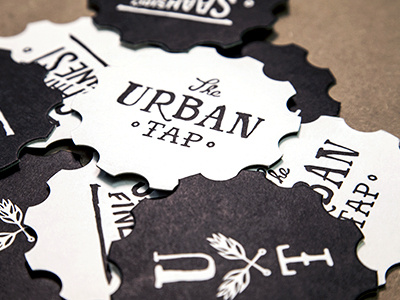 Urban Tap Coasters (Pile) beer branding cog design distress gear letterpress logo urban