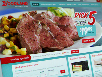Foodland Site branding design ui ux web