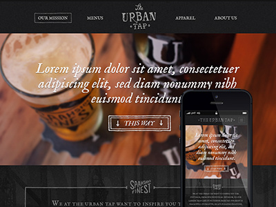 Urban Tap Responsive Design beer branding design mobile responsive web