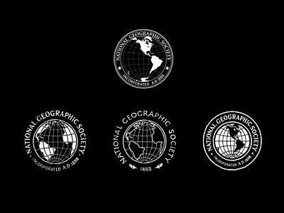 NGS - Globes / Badges badge brand branding design emblem geography heritage historical identity logo natgeo typography vintage vintage logo