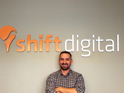 Shift Digital HQ branding design digital headquarters logo shift sign signage