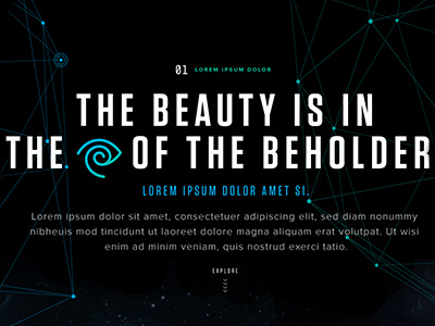 Eye of the Beholder branding design eye sci fi space typography web