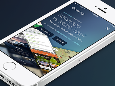 Celerity Blog App (iOS Native) app blog branding design ios news reader ui ux