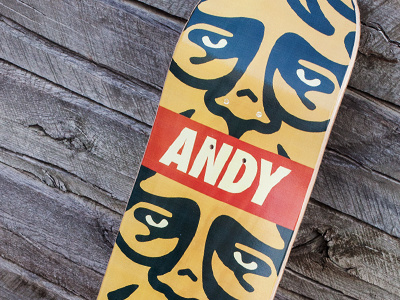 Obey Andy Board andy art branding design museum obey product skateboard warhol